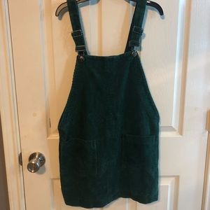 Green corduroy overall dress size M